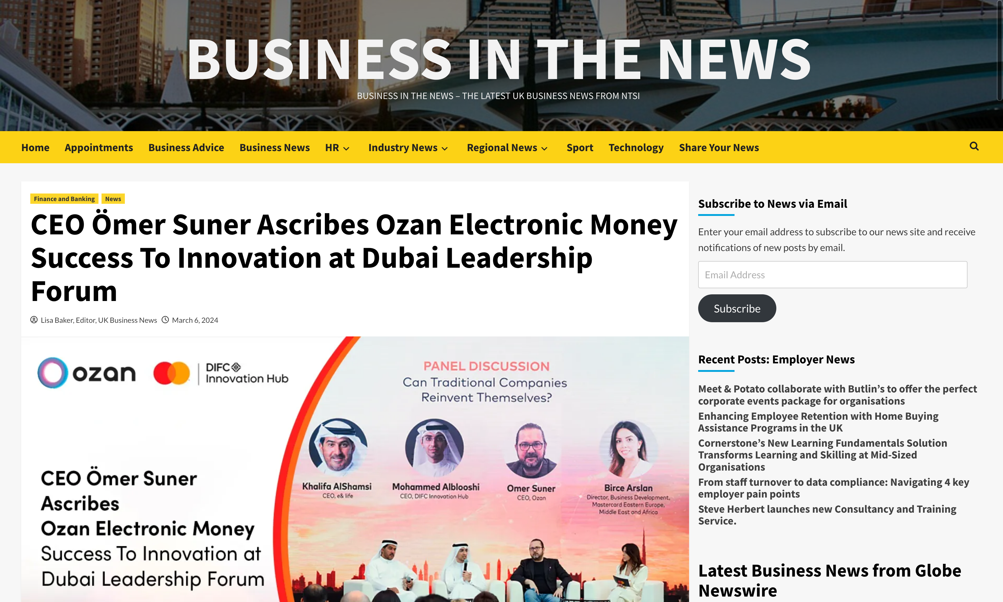 Business in the News - Ömer Suner, Ozan Elektronik Para