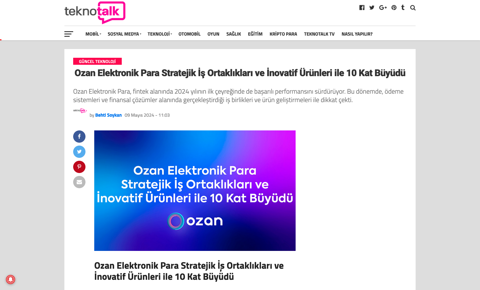 Teknotalk - Ozan Özerk, Ömer Suner, Ozan Elektronik Para